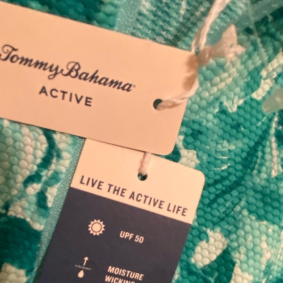 NWT Tommy Bahama Active Green Floral Print 1/4 Zip Pullover  UPF50  XS - Picture 9 of 10